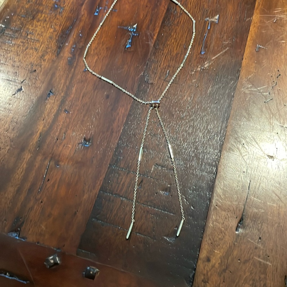 Kendra Scott adjustable gold lariat necklace